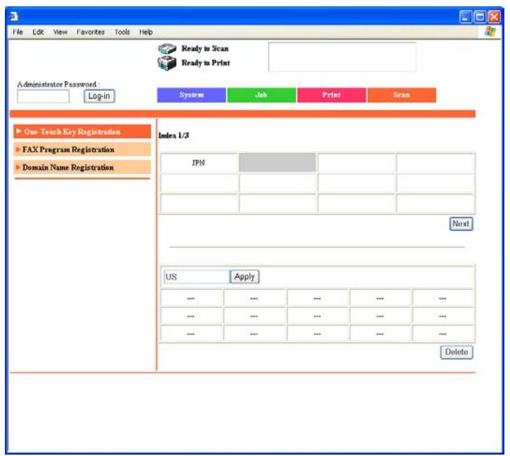 KONICA BIZHUB 222 - Naming an index - 2