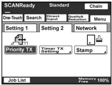 KONICA BIZHUB 222 - Touch [Priority TX] on the Setting 2 tab. - 1