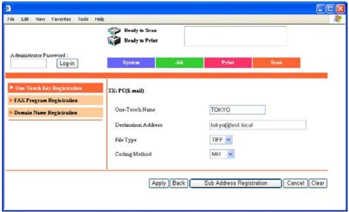 KONICA BIZHUB 222 - To regist a secondary recipient - 2
