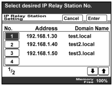 KONICA BIZHUB 362 - Selecting an IP relay station - 3