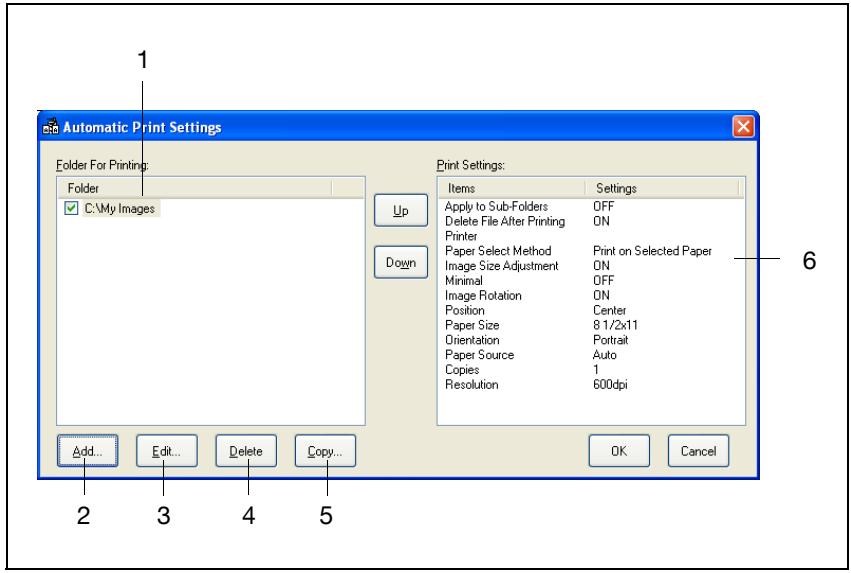 KONICA BIZHUB 362 - Automatic Print Settings dialog box - 1