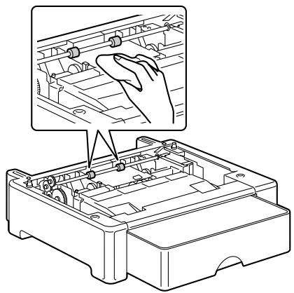 KONICA BIZHUB C10P - Cleaning the Media Feed Rollers for Tray 2 - 2