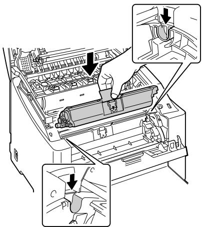 KONICA BIZHUB C10P - Align the shaft on each end of the toner cartridge with its holders, and then insert the cartridge. - 2