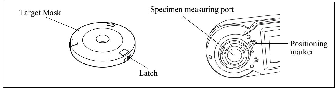 KONICA CM-2600D - Attaching/Removing a Target Mask to/from the Instrument - 1