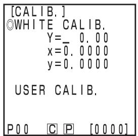 KONICA CR-400 - Press the Calibration key Calibrate while in the measurement screen. - 1