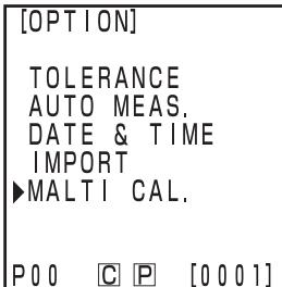 KONICA CR-400 - Select "MALTI CAL." using the key. - 1
