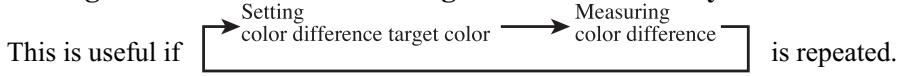 KONICA CR-400 - 1) Setting a new color difference target color before every measurement - 1