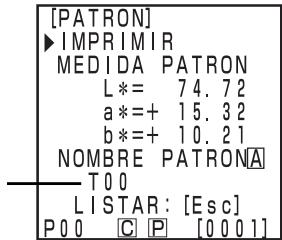 KONICA CR-400 - Pulse la tecla Target Color Target minteras se muestra la pantalla de medicaciones. Symbol - 1