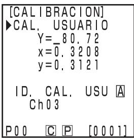 KONICA CR-400 - Desplace el cursor mediante la tecla e introduzca el valor mediante el teclado número. - 1