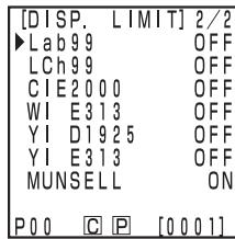 KONICA CR-400 - Press the Measure/Enter key to turn ON and OFF each color space. - 4
