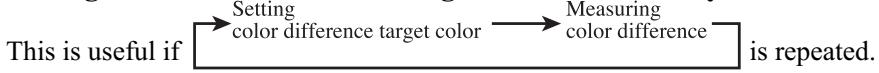 KONICA CR-400 - 1) Setting a new color difference target color before every measurement - 1