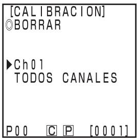 KONICA CR-400 - Selezione uno de los canales o "TODOS CANALES" mediante la tecla - 1