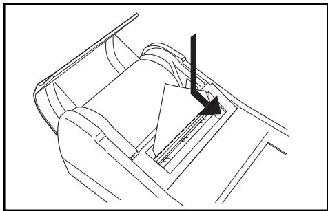 KONICA CR-400 - Lead the roll paper through the roll paper cut holder and then set the roll paper cut holder to the instrument in the direction of the arrow. - 1