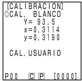 KONICA CR-400 - Pulse la tecla Calibration Calibrate misionas se muestra la pantalla de medicaciones. 1 - 2