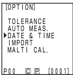 KONICA CR-400 - Select "DATA & TIME" using the key. - 1
