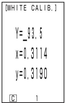 KONICA CR-400 - Press the Calibration key _AL while in the measurement screen. - 2