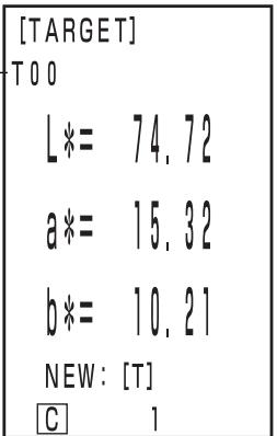 KONICA CR-400 - Press the Target Color key (Target) while in the measurement screen. - 1