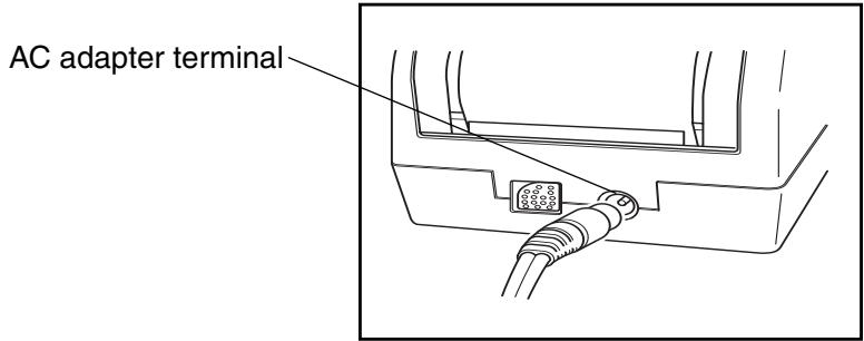 KONICA CR-410 - Connect the AC adapter connector plug to the AC adapter terminal on the rear of the instrument. - 1