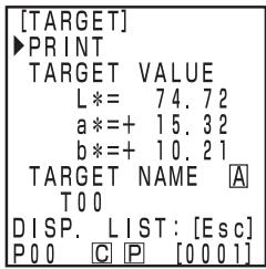 KONICA CR-410 - Press the Target Color key while in measurement screen. - 1