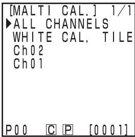 KONICA CR-410 - Move the cursor using the key and select "ALL CHANNELS". - 1