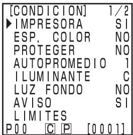 KONICA CR-410 - Pulse la tecla Index Set Index Set misionas se muestra la pantalla de Mediciones. - 1