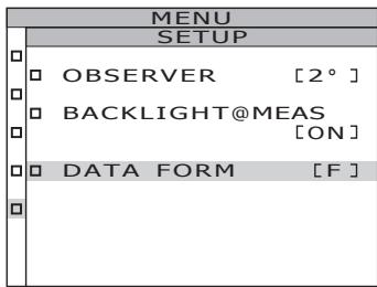 KONICA CS-2000 - Press either  or  key to select [SETUP] and then press ENTER key. - 1