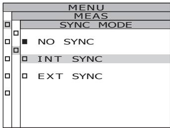 KONICA CS-2000 - Press either or key to select the sync method. - 3