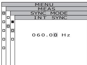 KONICA CS-2000 - 4-a-1. INT SYNC setting: Select [INT SYNC] and press ENTER key. - 1