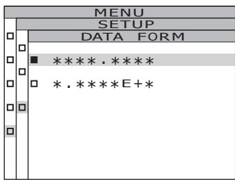 KONICA CS-2000 - Press either  or  key to select [DATA FORM] and then press ENTER key. - 1