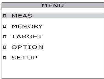 KONICA CS-2000 - Press MENU key when the MEAS screen is displayed. - 2