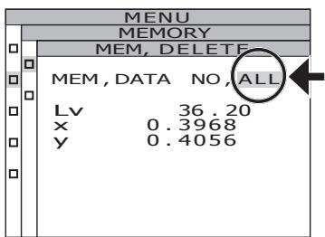 KONICA CS-2000 - 5-b-1. Collective deletion of all memory data: - 1
