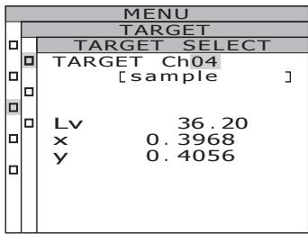 KONICA CS-2000 - Press either or key to switch the target color channel. - 1