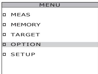 KONICA CS-2000 - Press MENU key when the MEAS screen is displayed. - 2