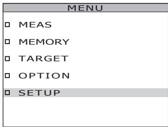 KONICA CS-2000 - Press MENU key when the MEAS screen is displayed. - 2