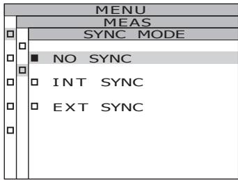 KONICA CS-2000 - Press either or key to select the sync method. - 2