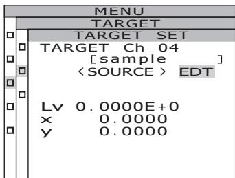 KONICA CS-2000 - 9-c-1. Manual input of a target color: Select [EDT] and press ENTER key. - 3