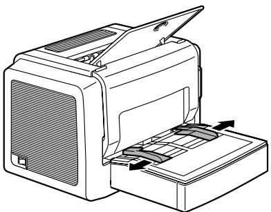 KONICA PAGEPRO 1350E - How do I refill the manual feed tray? - 2