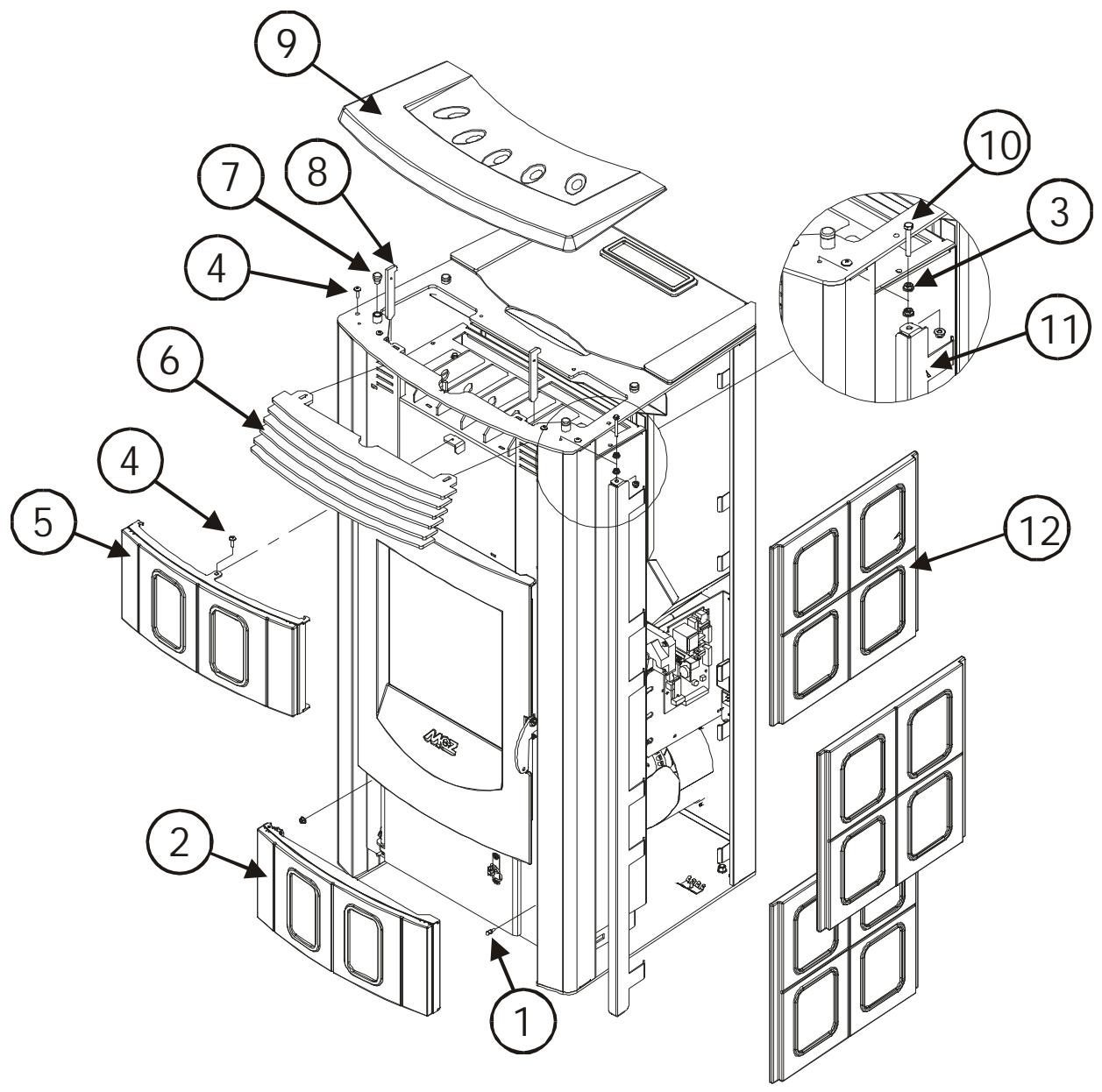 MCZ NOVA - Habillages en céramique POLAR air et multiair - 1