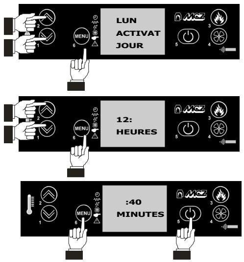 MCZ NOVA AIR - RÉGLAGE DE L'HEURE COURANTE - 1