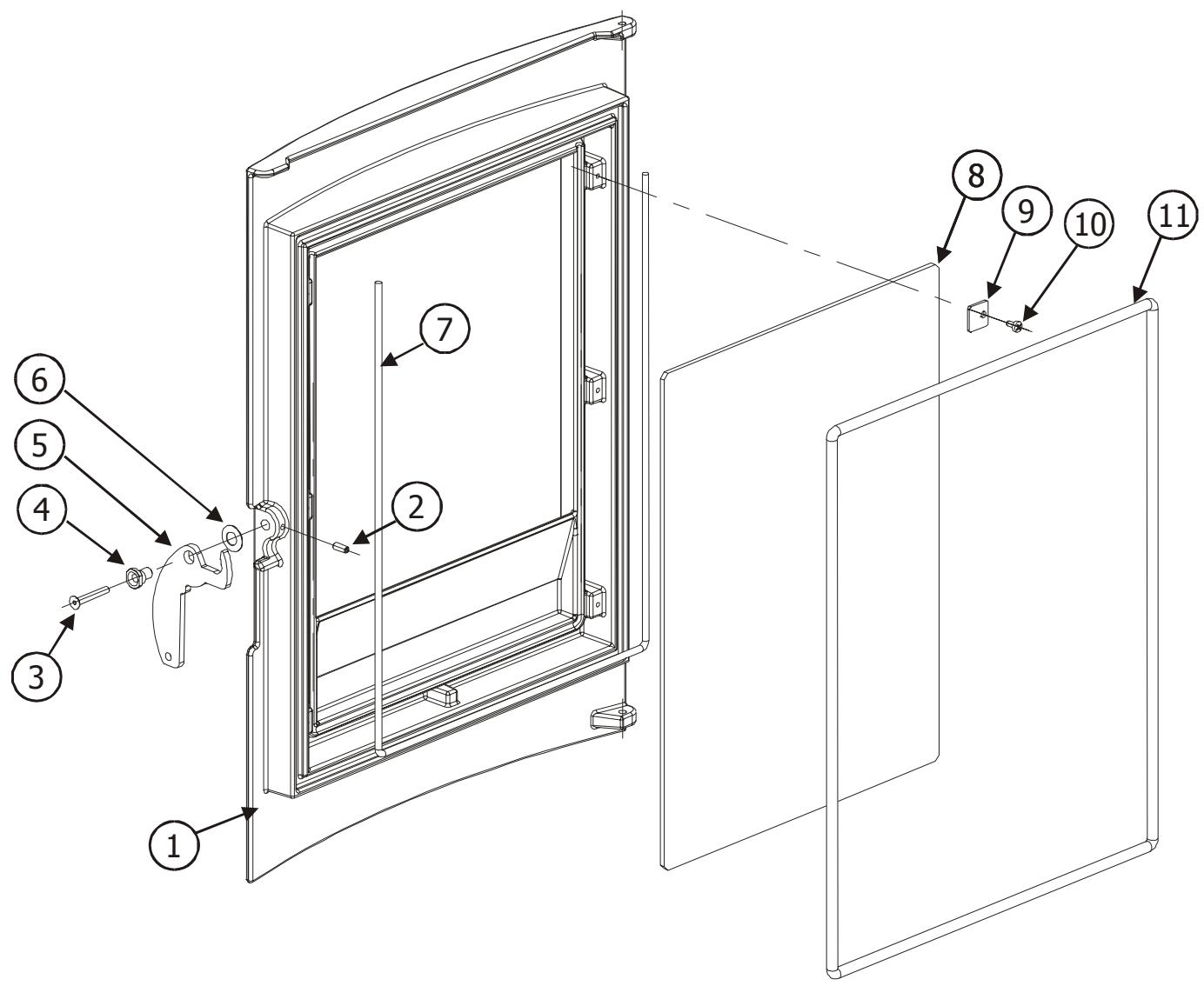 MCZ NOVA MULTI AIR - Porte du foyer POLAR et NOVA - 1
