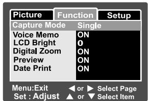 ROLLEI PREGO DP5200 - Still Image Menu (Function) - 1