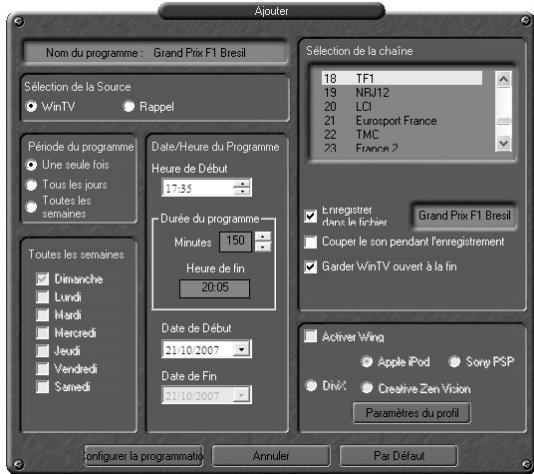 HAUPPAGE HVR-1100/1300 - Wintv-scheduler - 1