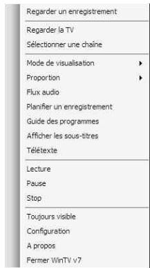HAUPPAGE HVR-900/930C - Le menu contextuel - 1