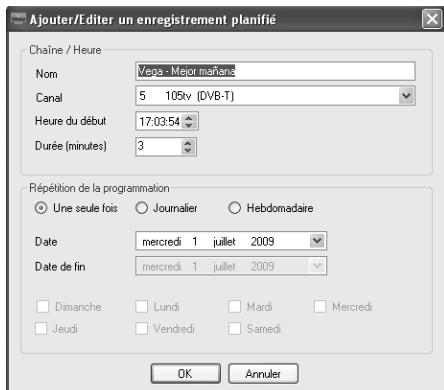HAUPPAGE MINISTICK/AERO - Planifier un enregistrement - 2