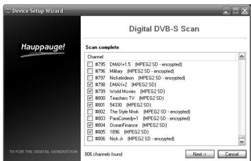 HAUPPAGE NOVA-S-PLUS/HD-S2 - Recherche des chaînes - 1