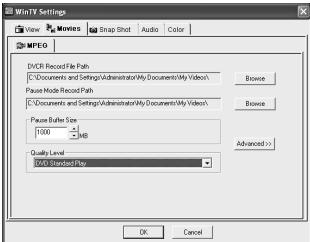 HAUPPAGE PVR-150/250/350 - Configuration des formats de compression MPEG - 1