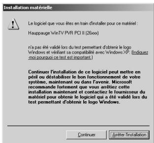 HAUPPAGE PVR-150/250/350 - Installation des pilotes windows 2000/xp - 2