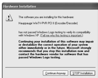 HAUPPAGE PVR-250/350 - : Installer les pilotes sous windows 2000/xp - 1