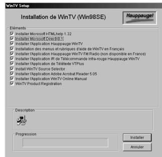 HAUPPAGE WINTV-EXPRESS/GO - Configuration des chaînes - 1