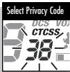 COBRA MICROTALK MT 800 - To Select a CTCSS Privacy Code: - 3
